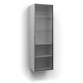Svedbergs dør til høyskap vitrine, 50x160 cm, alu matt/røkfarget glass