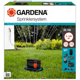 Gardena Sprinklersystem vanningssett, popup-sprinkler, frostsikker, 140 m², 1 sett