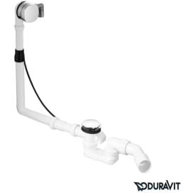 Duravit Quadroval av- og overløpsett med vannpåfylling