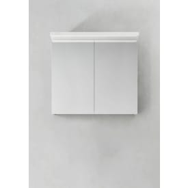 Hafa Store speilskap, med lys, 80x73 cm, hvit