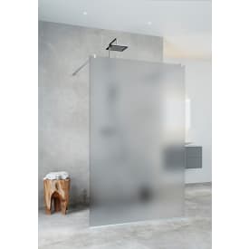 Hafa Igloo Pro dusjvegg, 130 cm, frostet glass, aluminium profil