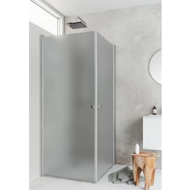 Hafa Igloo Pro dusjhjørne, 70x100 cm, frostet glass, aluminium profil