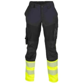 Bekken & Strøm Gjøvik arbeidsbukse, HiVis kl.1, dame, str. C34, sort/gul