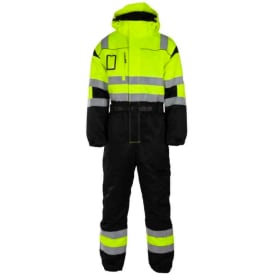 Bekken & Strøm Dokka vinterkjeledress, HiVis kl.3, unisex, str. L, gul/sort