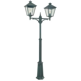 Norlys London 492 stolpelampe, LED max 2x11W, E27, IP54, sort