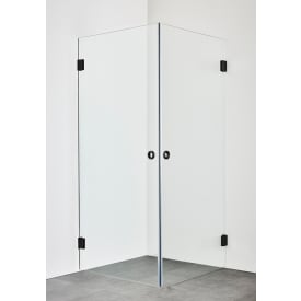 Hafa Infinity dusjhjørne, 80x90 cm, klart glass, sort profil