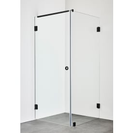 Hafa Infinity Combi dusjhjørne, 90x90 cm, klart glass, sort profil