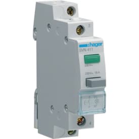 12 stk Trykknapp 16A 1SL med 230V LED grønn for DIN-skinne