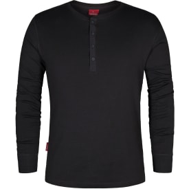 Engel Extend langærmet Grandad T-shirt, Antracitgrå, 2XL