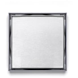 Purus Tile avløpsrist, rist og ramme, 150x150 mm, børstet rustfritt stål