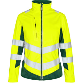Engel Safety dame softshelljakke, Hi-vis Gul/Grøn, M
