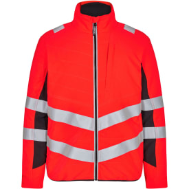 Engel Safety quiltet jakke, Hi-vis Rød/Sort, L