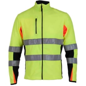 Bekken & Strøm Bergset microfleecejakke, HiVis kl.2, unisex, str. XS, gul/sort