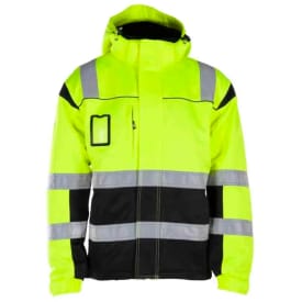 Bekken & Strøm Dokka vinterjakke, HiVis kl.3, unisex, str. L, gul/sort