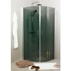 Noro Fix Trend dusjhjørne, 90x90 cm, røkt glass, aluminium profil