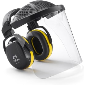 Hellberg Secure 2H PC høreværn + visir, Sort/Gul, ONESIZE