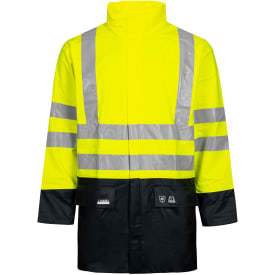 Lyngsøe PU regnjakke, Hi-vis Gul/Marine, 3XL