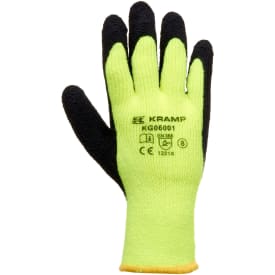 Kramp 6.001 foret arbejdshandsker, Gul/Sort, 10/XL