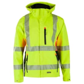 Bekken & Strøm Gjøvik skalljakke, HiVis kl.3, unisex, str. S, gul/sort