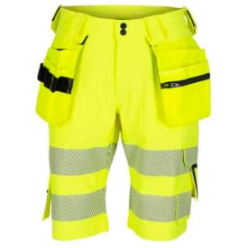 Bekken & Strøm Lillehammer arbeidsshorts, kl.1, unisex, str. C50, gul/sort, HiVis