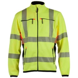 Bekken & Strøm Gjøvik fleecejakke, HiVis kl.3, unisex, str. 3XL, gul/sort