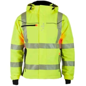 Bekken & Strøm Gjøvik allvær vinterjakke, HiVis kl.3, unisex, str. XS, gul/sort