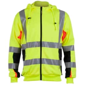 Bekken & Strøm Bergset hettejakke, HiVis kl.3, unisex, str. XL, gul/sort