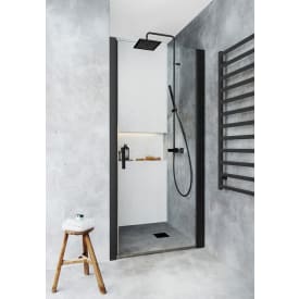 Hafa Igloo Pro dusjnisje, 83-87 cm, klart glass, sort profil