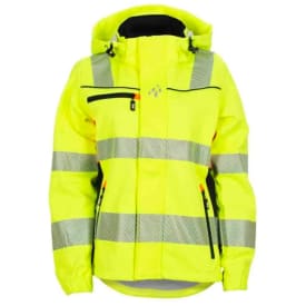 Bekken & Strøm Gjøvik softshelljakke, HiVis kl.3, dame, str. XL, gul/sort