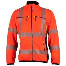 Bekken & Strøm Gjøvik fleecejakke, HiVis kl.3, unisex, str. M, oransje/sort