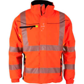 Bekken & Strøm Gjøvik allvær vinterjakke, HiVis kl.3, unisex, str. M, oransje/sort