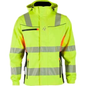Bekken & Strøm Gjøvik softshelljakke, HiVis kl.3, unisex, str. 4XL, gul/sort