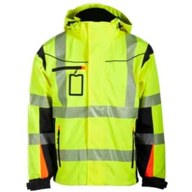 Bekken & Strøm Halten Extreme skalljakke, HiVis kl.3, unisex, str. 3XL, gul/sort