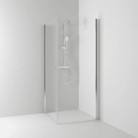 Svedbergs Skoga dusjhjørne rett/fast, 83x100 cm, klart glass, alu blank profil