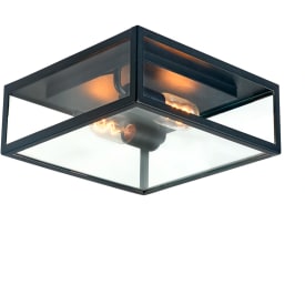 Norlys Lofoten 1945 taklampe, LED max 2x 11W, klart glass, sort