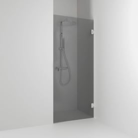 Svedbergs 180° dusjnisje rett, 98,5 cm, røykfarget glass, krom profil