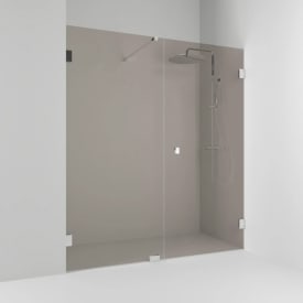 Svedbergs 180° dusjnisje rett/fast, 196,5 cm, bronsefarget glass, krom profil