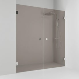 Svedbergs 180° dusjnisje rett, 196,5 cm, bronsefarget glass, krom profil