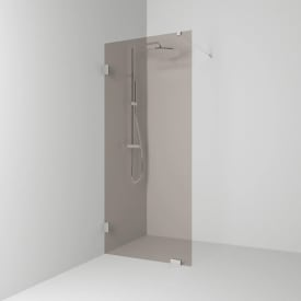 Svedbergs 180° dusjvegg fast, 78 cm, bronsefarget glass, krom profil