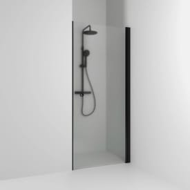 Svedbergs Skoga dusjnisje rett, 70 cm, frostet glass, sort matt profil