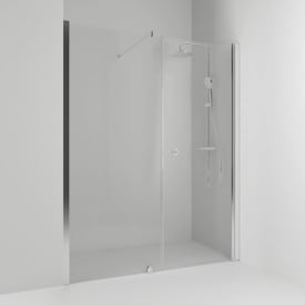 Svedbergs Skoga dusjnisje rett/fast, 160 cm, klart glass, alu blank profil