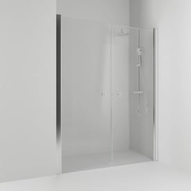 Svedbergs Skoga dusjnisje rett, 198 cm, klart glass, alu blank profil