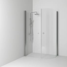 Svedbergs Skoga dusjhjørne rett/u-formet, 81x147 cm, klart glass, alu matt profil