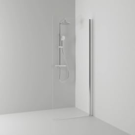 Svedbergs Skoga dusjvegg rett, 97 cm, klart glass, alu blank profil