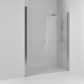 Svedbergs Skoga dusjnisje rett, 138 cm, klart glass, alu matt profil