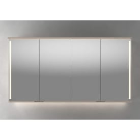 Linn Bad Sogn speilskap med integret led lys, 160x84x18 cm, lys eik