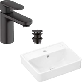 Hansgrohe Xanuia Q tvättställ-paket, 50x39 cm, vit/svart