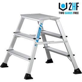 Zarges trappstege XLSTEP P, anodiserad, bred, 3 steg/0,74 m