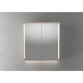 Linn Bad Sogn speilskap med integrert led lys, 80x84x18 cm, lys eik