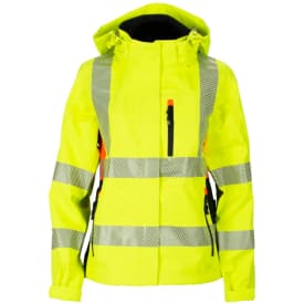 Bekken & Strøm Gjøvik skalljakke, HiVis kl.3, dame, str. XS, gul/sort
